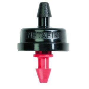Woodpecker non-pressure compensating dripper in black and red by Netafim™
