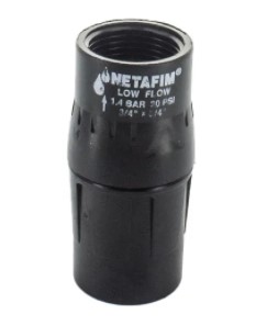 Black low flow pressure regulator by Netafim™