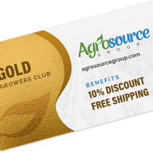 Gold Growers Club card from Agrosource Group showing benefits of membership being a 10% discount and free shipping