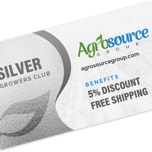 Silver Growers Club card from Agrosource Group showing benefits of membership being a 5% discount and free shipping